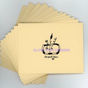 Dloveleigh Designs Set of 12 Collectors Edition Glossy Yellow Thank You Cards